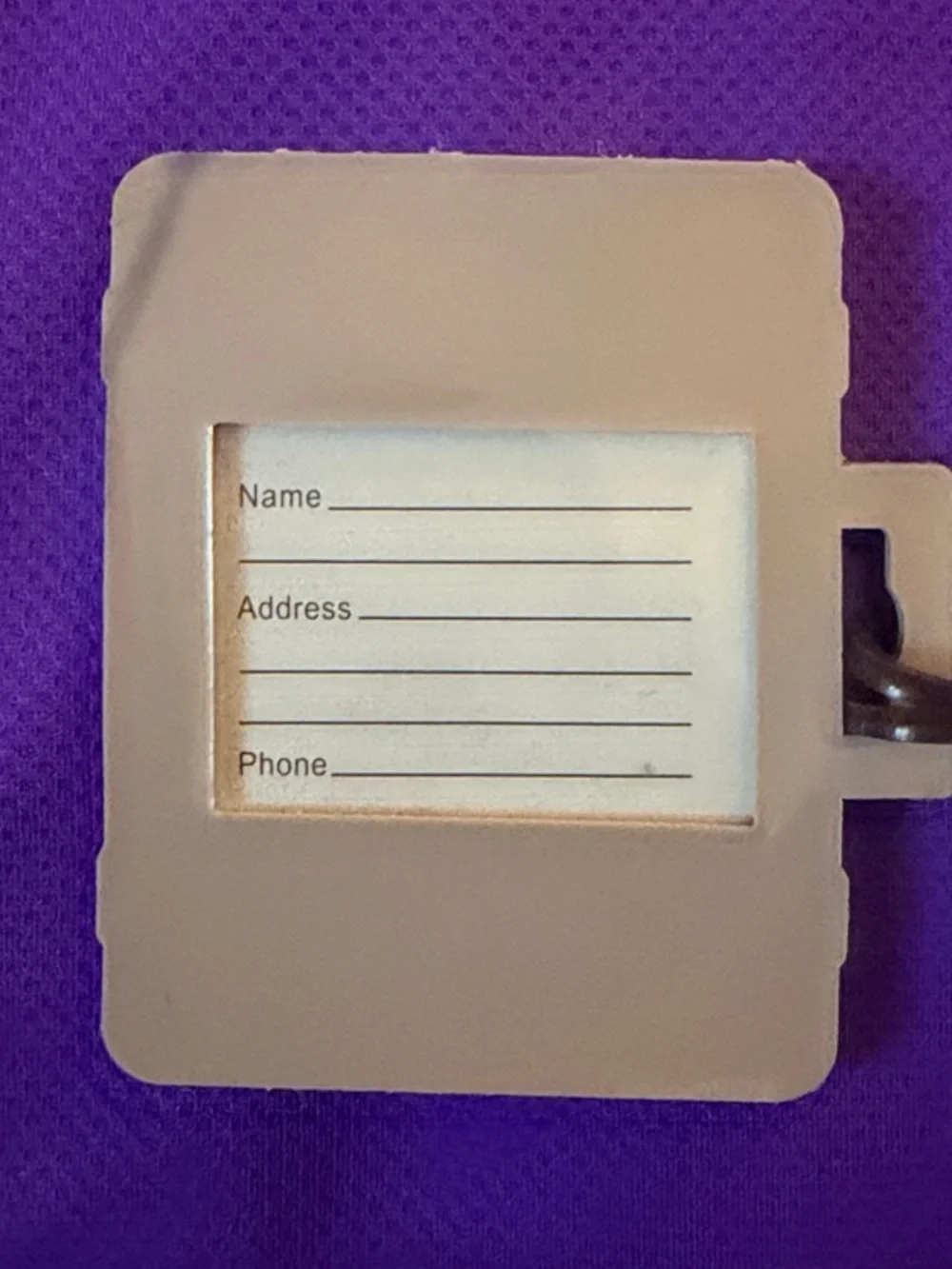Travel Luggage Tag - Cream & Brown 